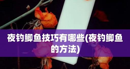 夜钓野钓鲫鱼技巧及打窝方法（掌握夜钓野钓鲫鱼的技巧）